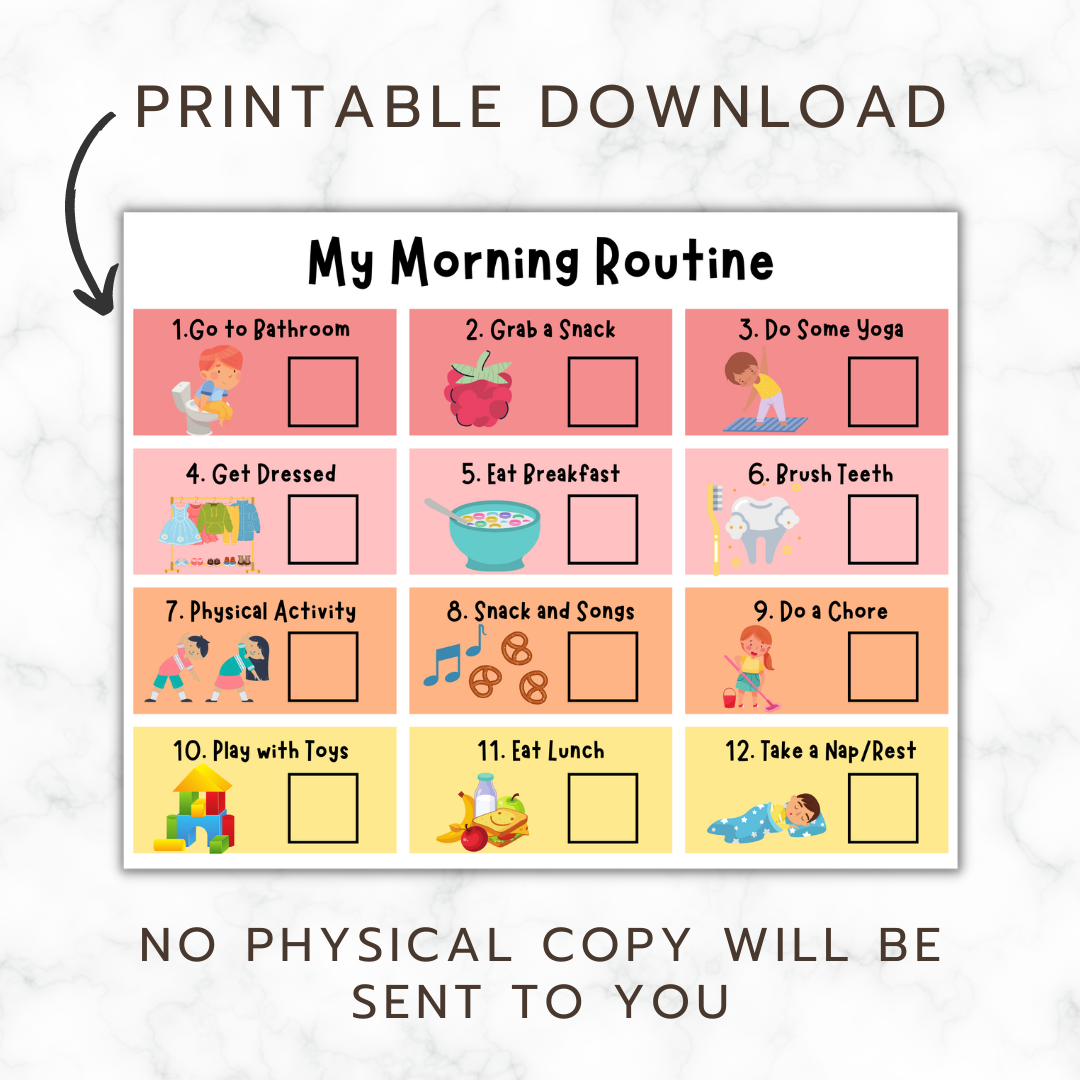 Editable Routine Chart For Toddlers The Mindful Toddler
