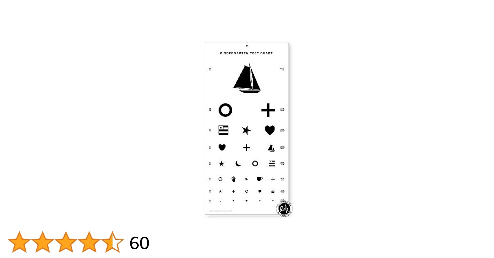 Elite Medical Instruments EMI Kindergarten Pediatric Eye Chart 22 Elite Medical Instruments EMI Kindergarten Pediatric Eye Chart 22