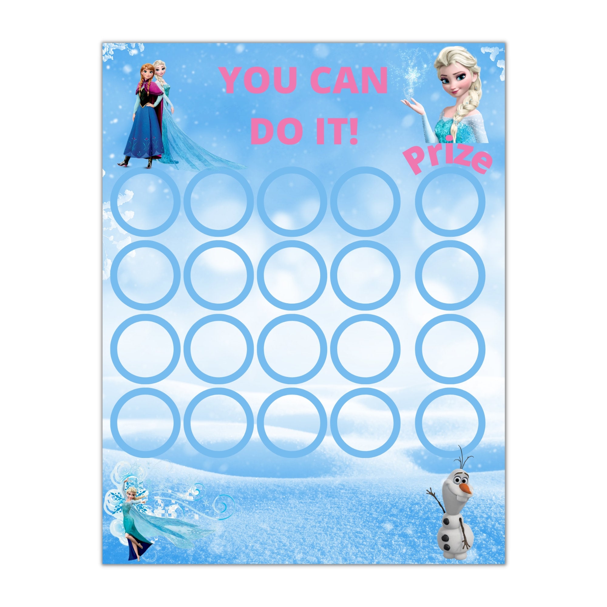 Free Printable Elsa Chore Chart