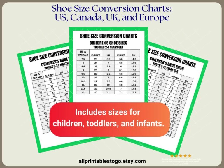 European Shoe Shoe Chart 39 To Us Women s Shoe Size Conversion Chart Printable US Canada UK 