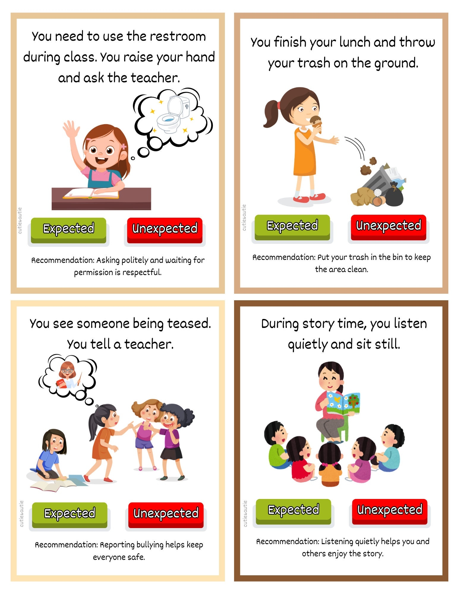 Expected Vs Unexpected Behavior Cards For Kids With Autism I 40 Cards Etsy Expected Vs Unexpected Behavior Cards For Kids With Autism I 40 Cards Etsy