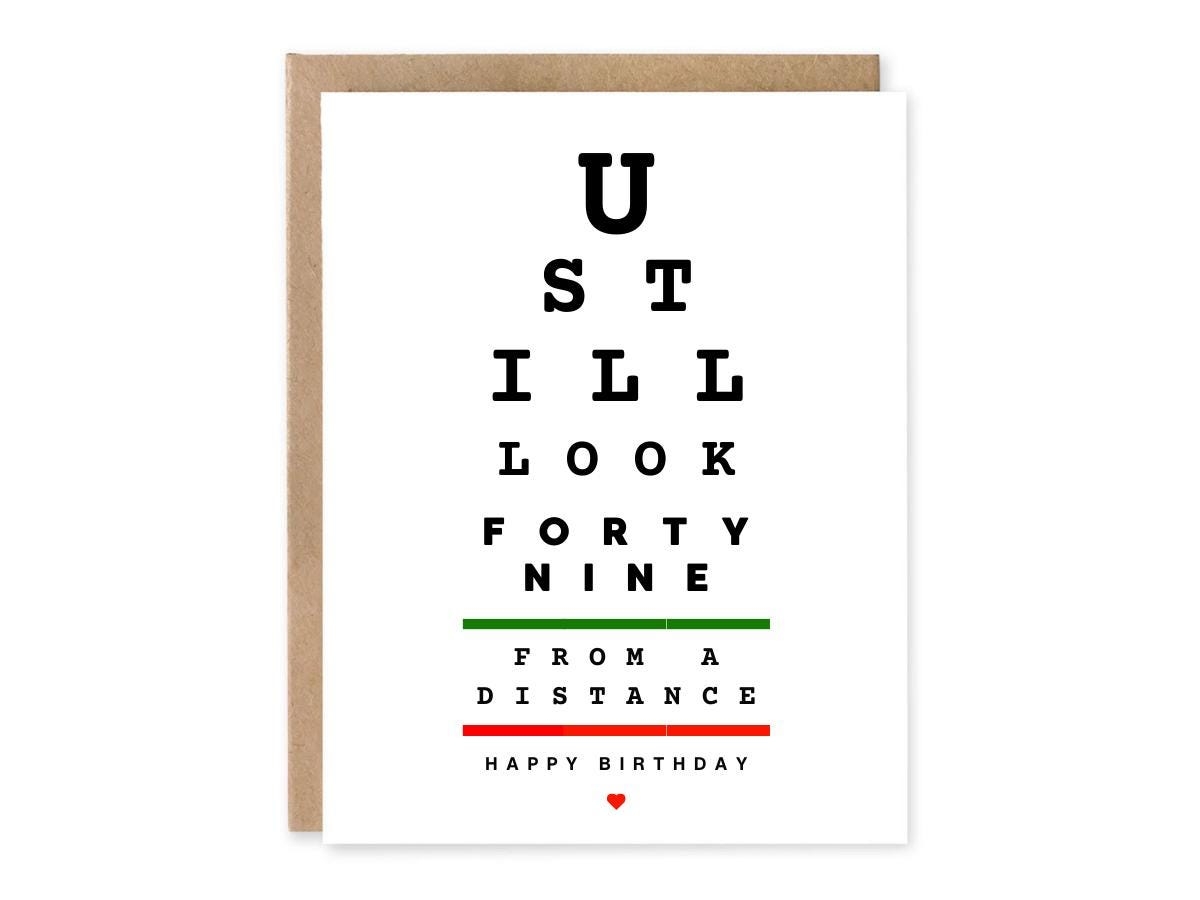 Eye Chart Birthday Card Etsy Canada Eye Chart Birthday Card Etsy Canada