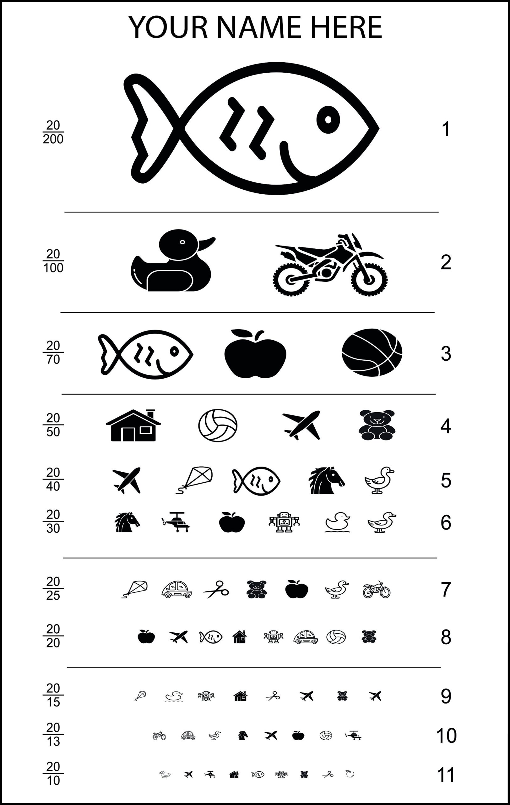 Eye Test Chart For Kids PRINT READY Etsy Eye Test Chart For Kids PRINT READY Etsy