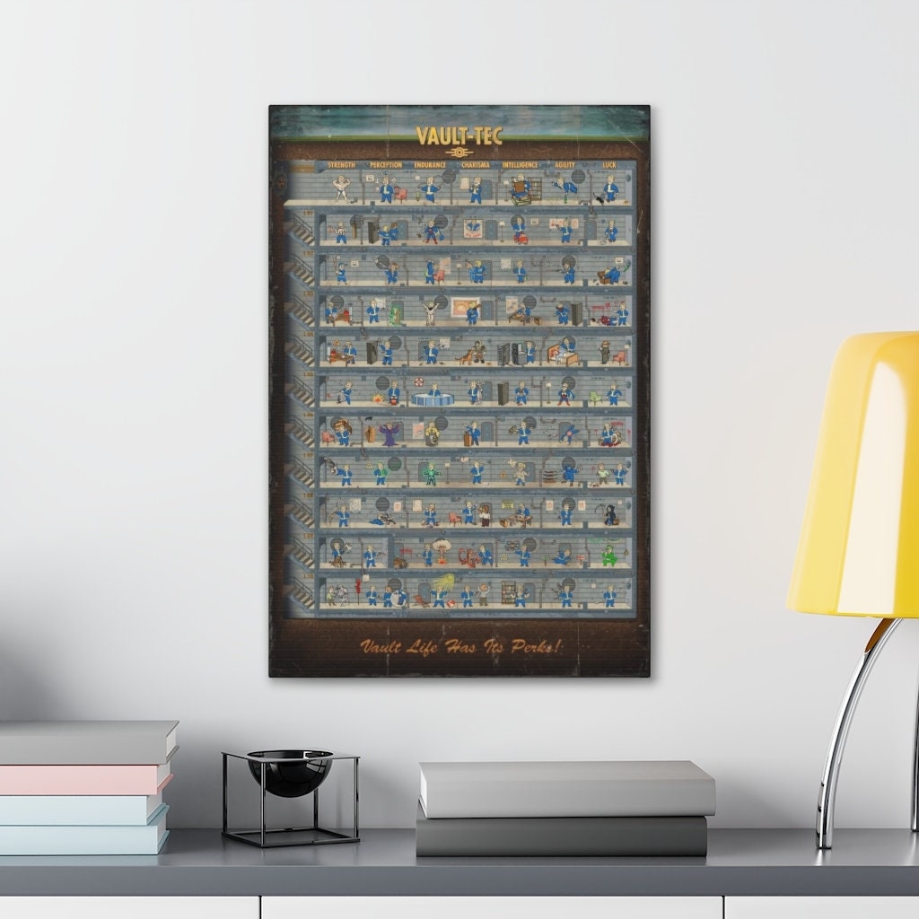 Fallout 4 Perks Chart Canvas Print FictionalCorporations