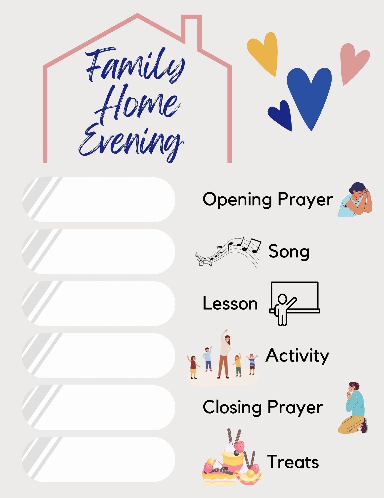 Family Home Evening Chart Etsy