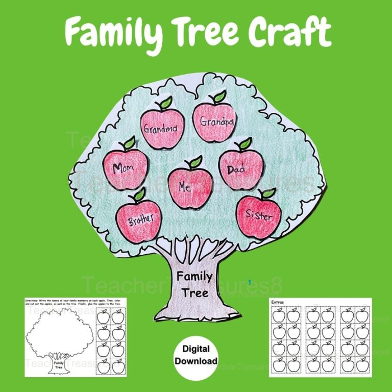 Family Tree Craft Family Tree Template Label Family Tree Build A Family Tree Homeschool Activity Crafts For Kids Printable Activity Etsy