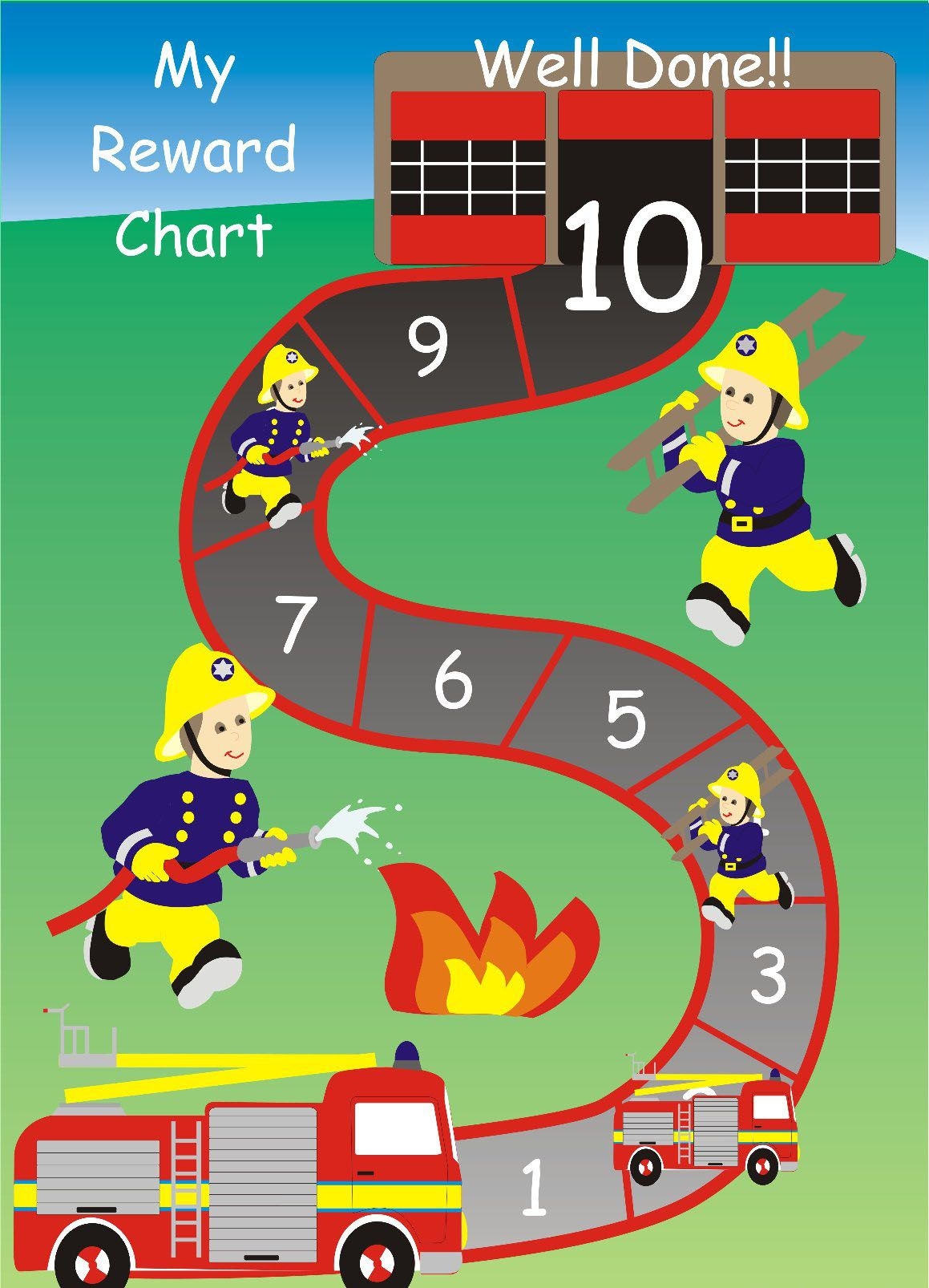 Fire Truck Reward Sticker Chart Print And Laminate Fire Truck Reward Sticker Chart Print And Laminate