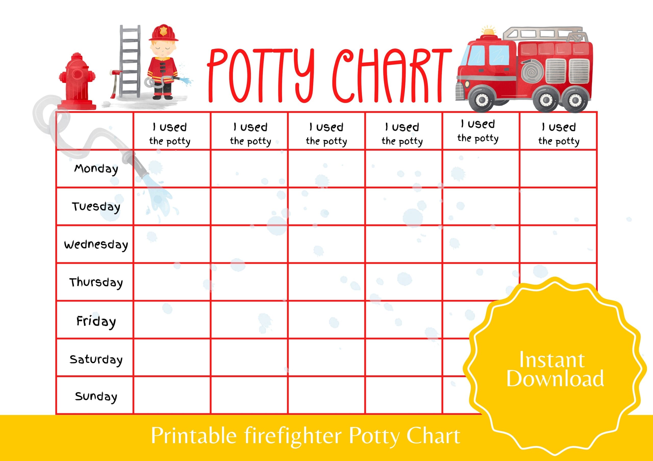 Potty Chart Printable Potty Chart Printable