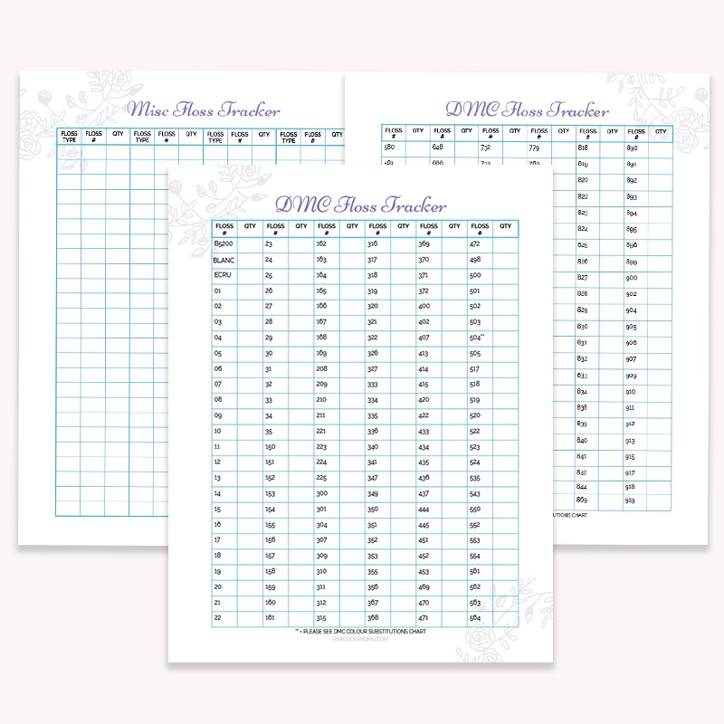 Floss Inventory Tracker Peacock Fig