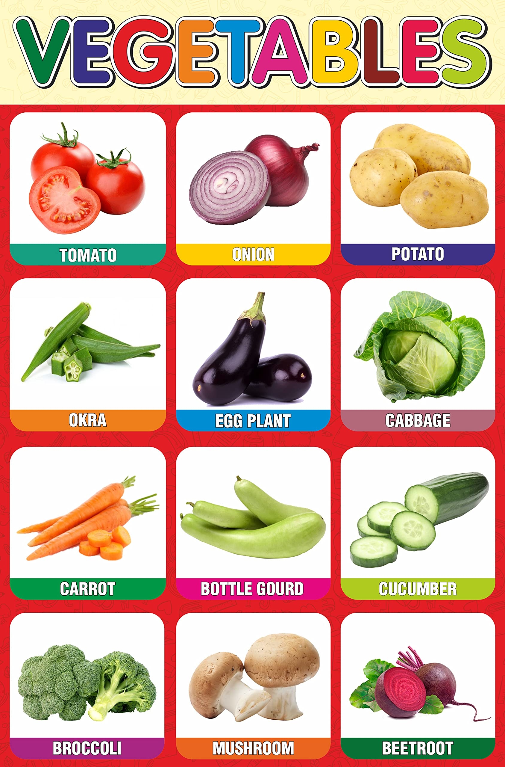 Printable Fruit And Vegetable Chart