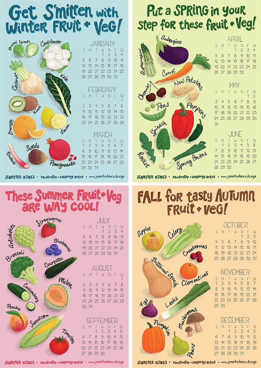 Food By Season Calendar Printable