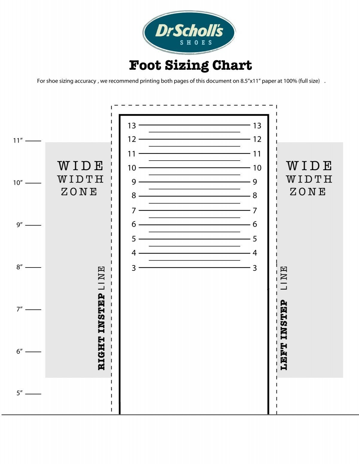 Printable Shoes Size Chart Printable Shoes Size Chart