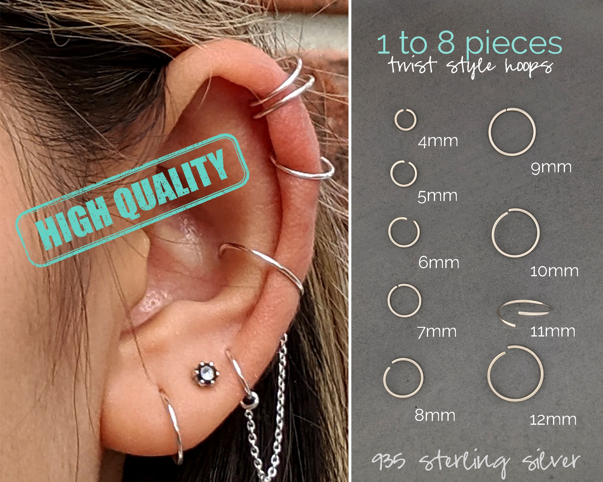 Forward Helix Piercing Standard Daith Piercing Size Size Guide Daith Piercing Size Mm Ring Daith Gauge