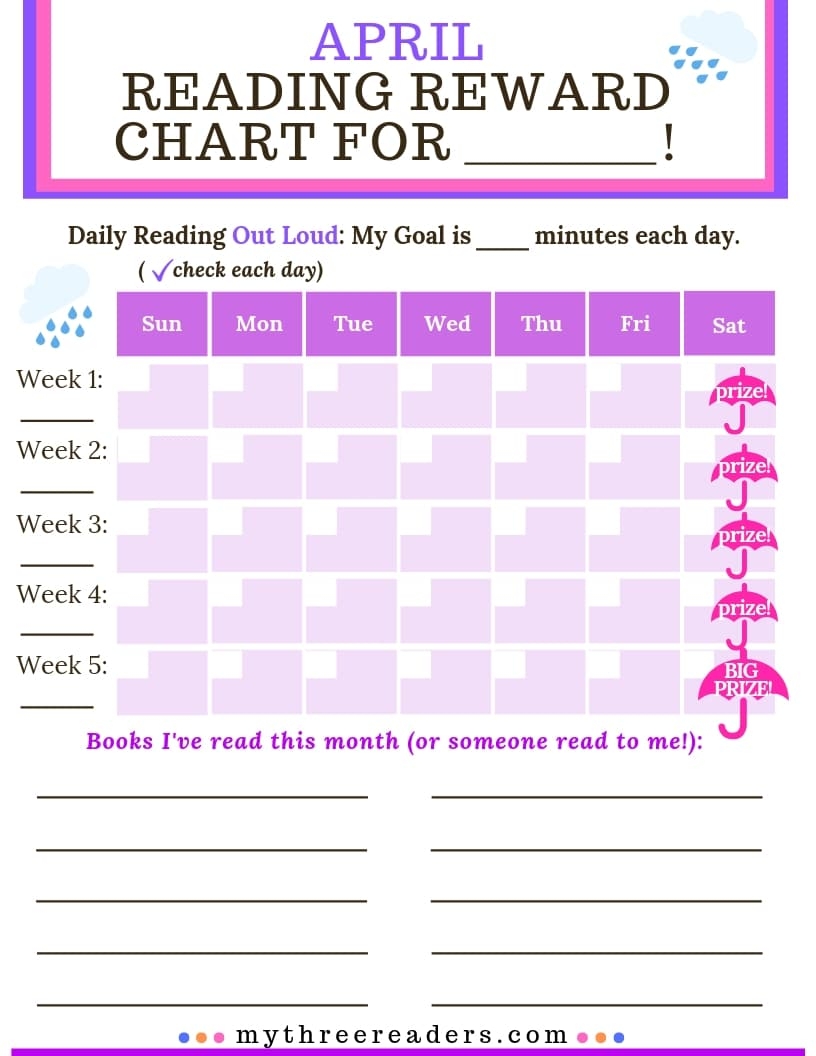 Printable Reading Incentive Charts