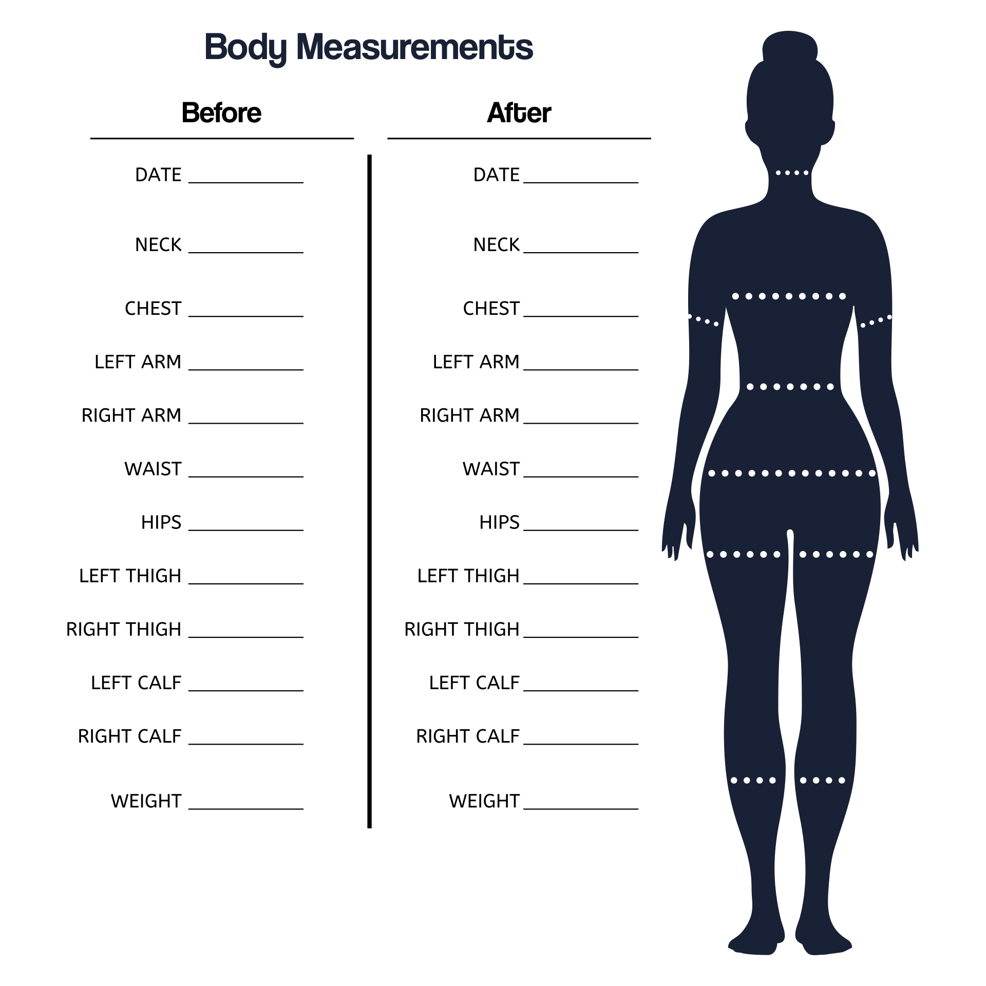 Free Body Measurement Chart Printable Free Body Measurement Chart Printable