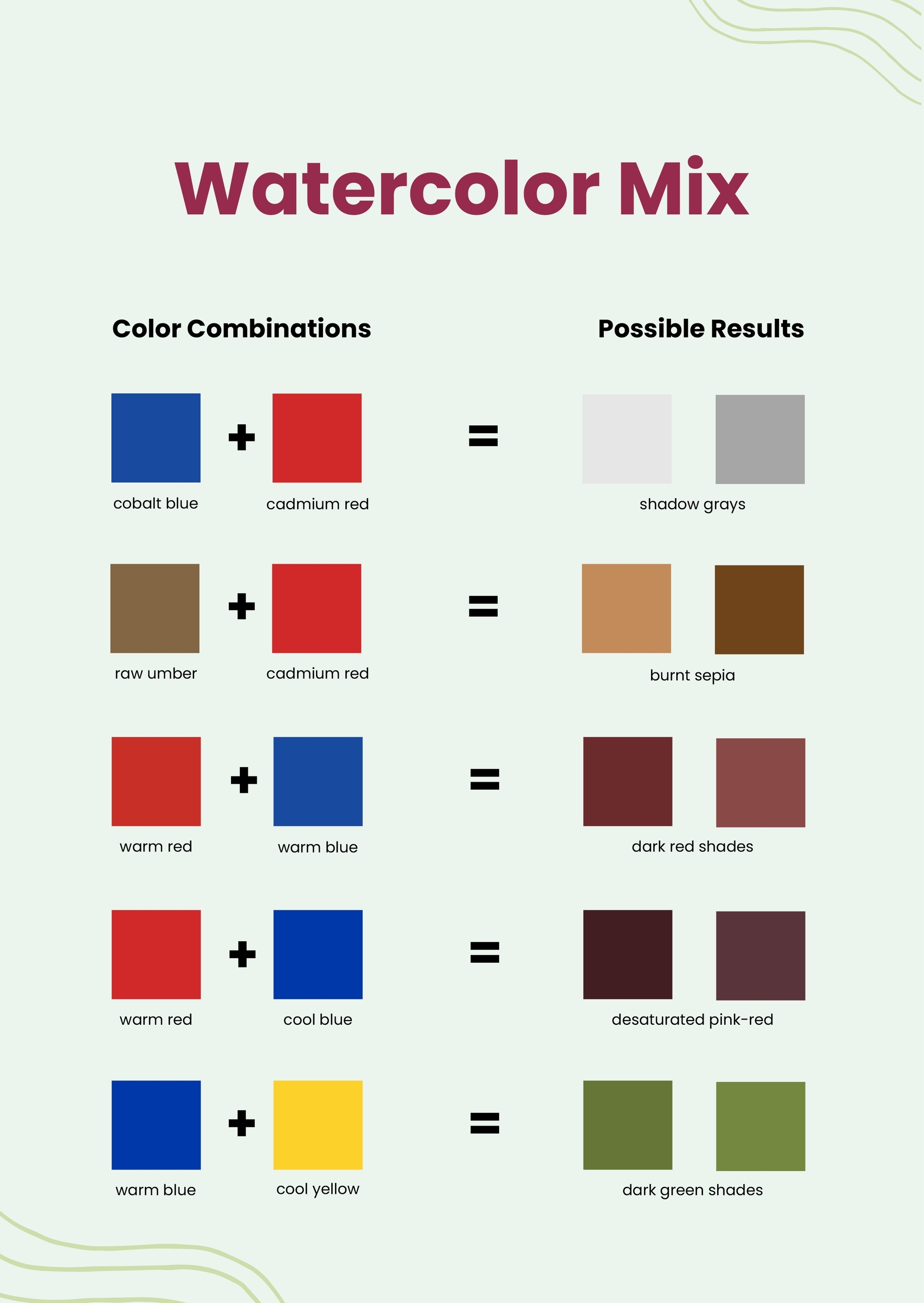 Free Color Mix Chart Templates Editable And Printable Free Color Mix Chart Templates Editable And Printable