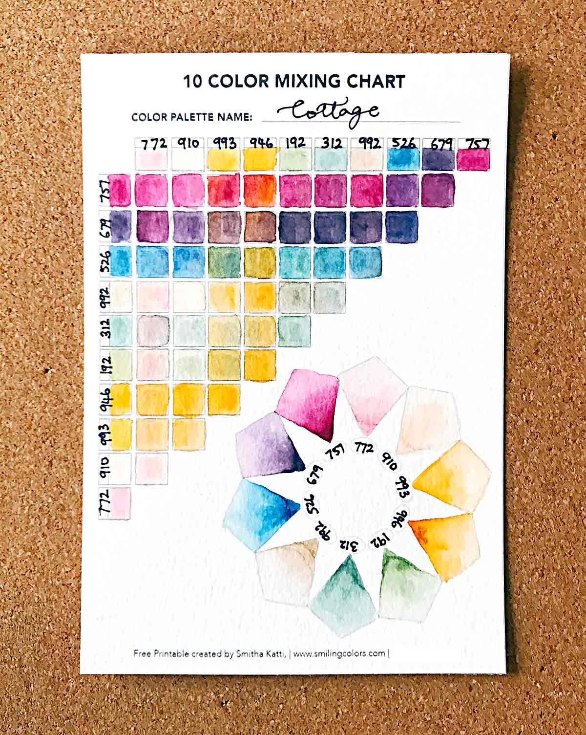 Free Color Mixing Chart Pdf Print And Paint 
