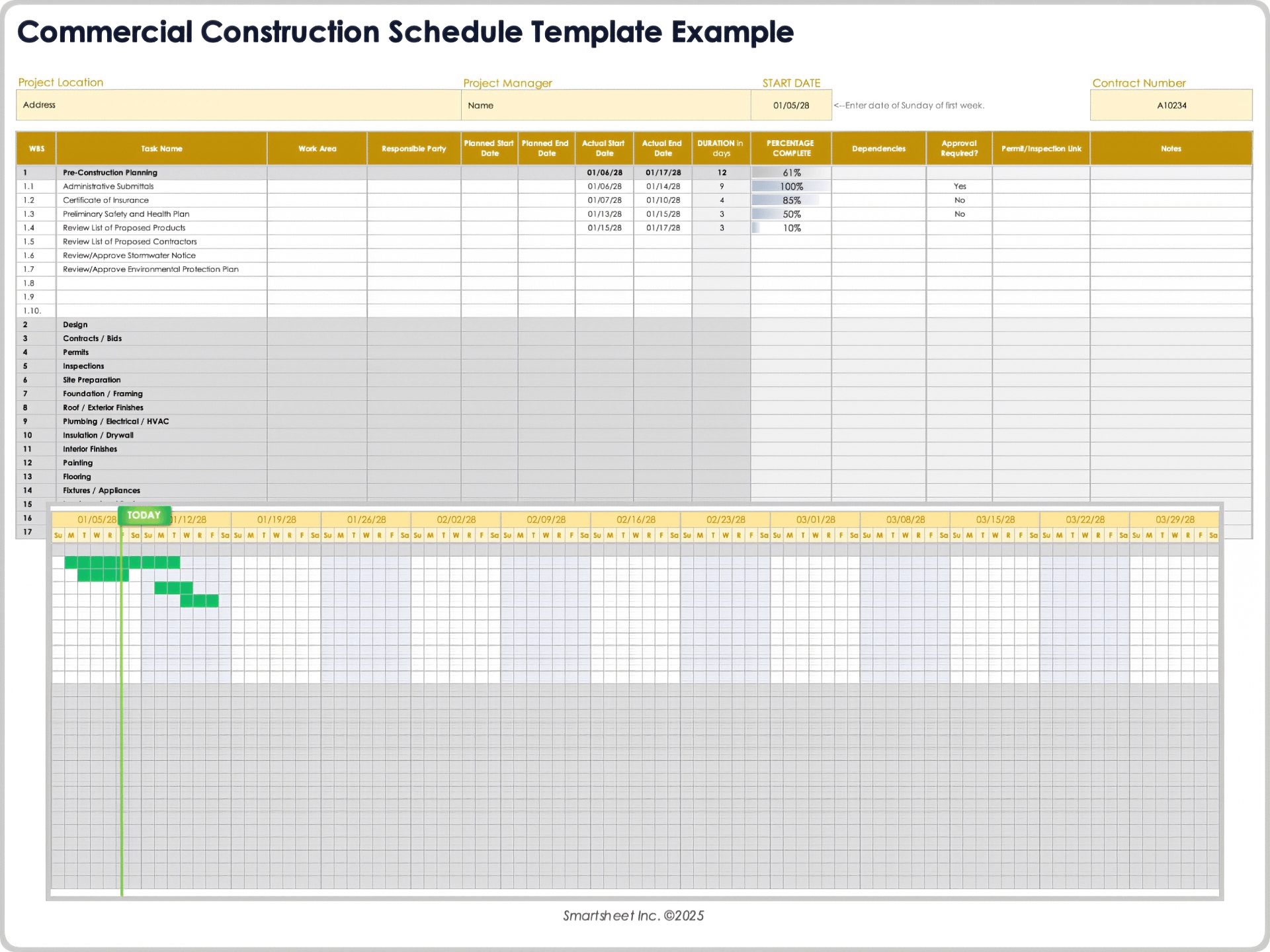 Free Construction Schedule Templates