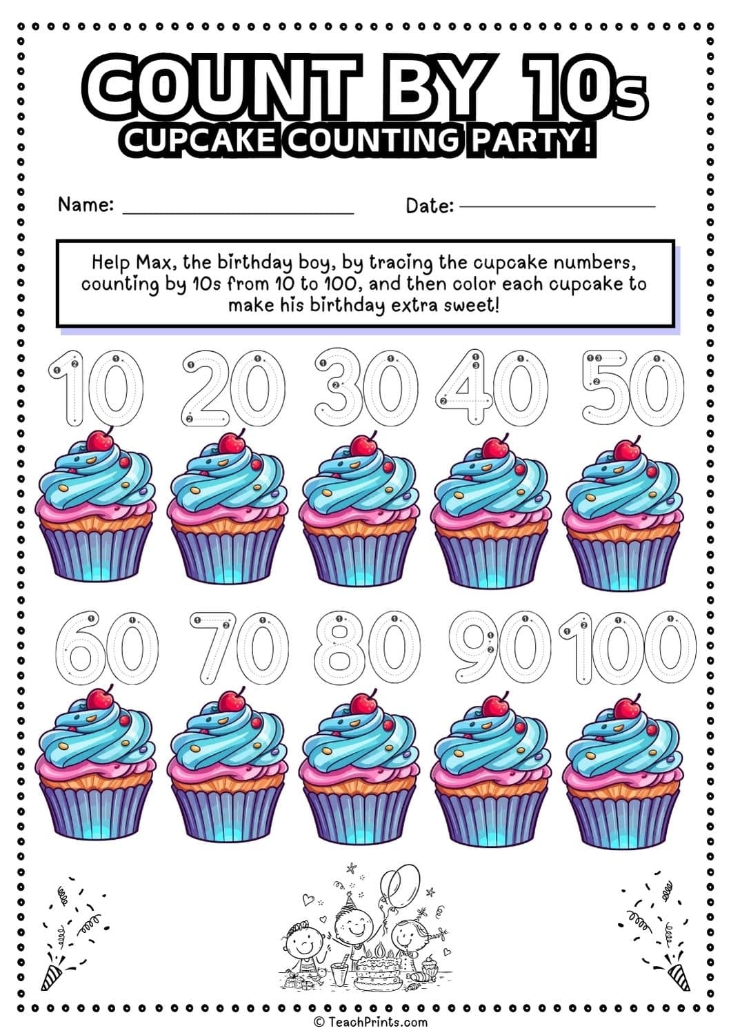 Counting By 10s Chart Printable Free