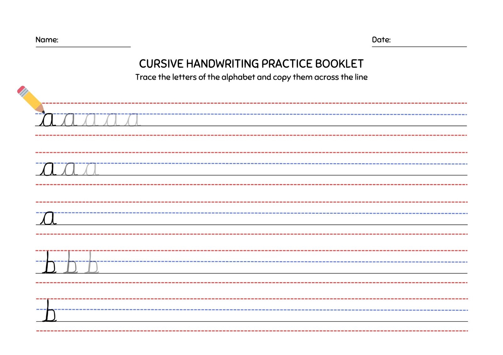 Printable 4th Grade Cursive Writing Chart