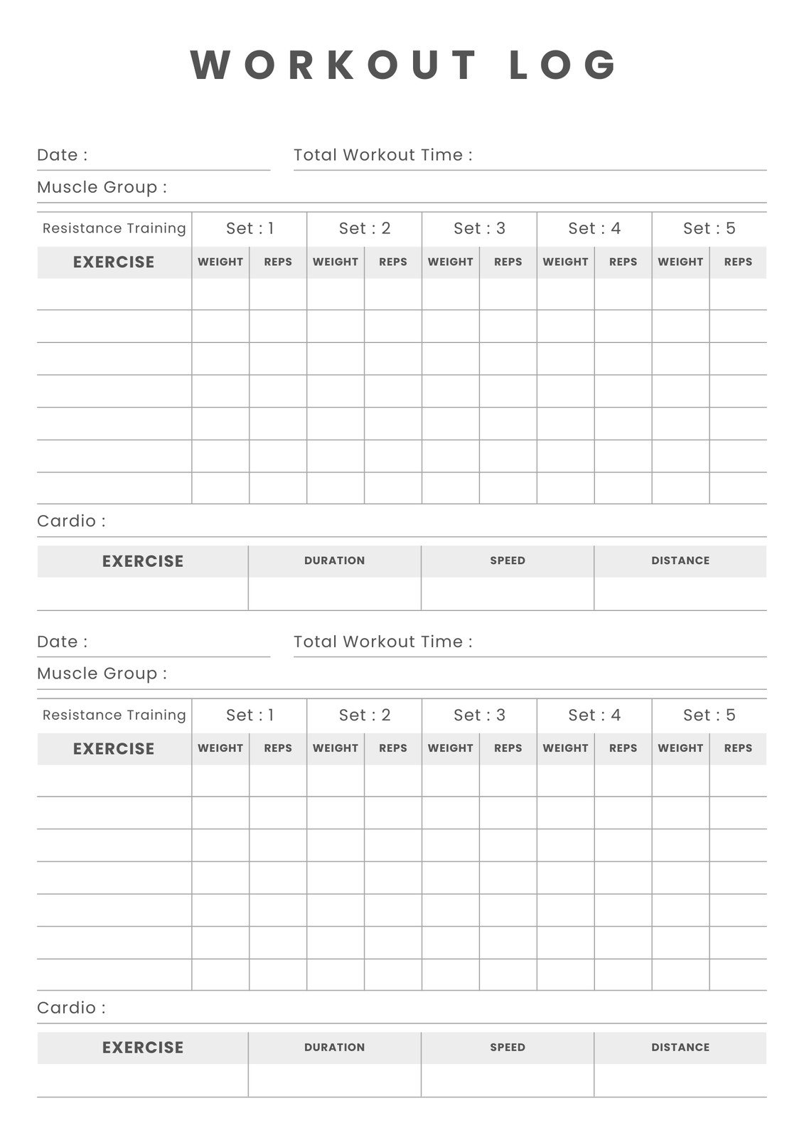 Free Custom Printable Workout Planner Templates Online Canva Free Custom Printable Workout Planner Templates Online Canva