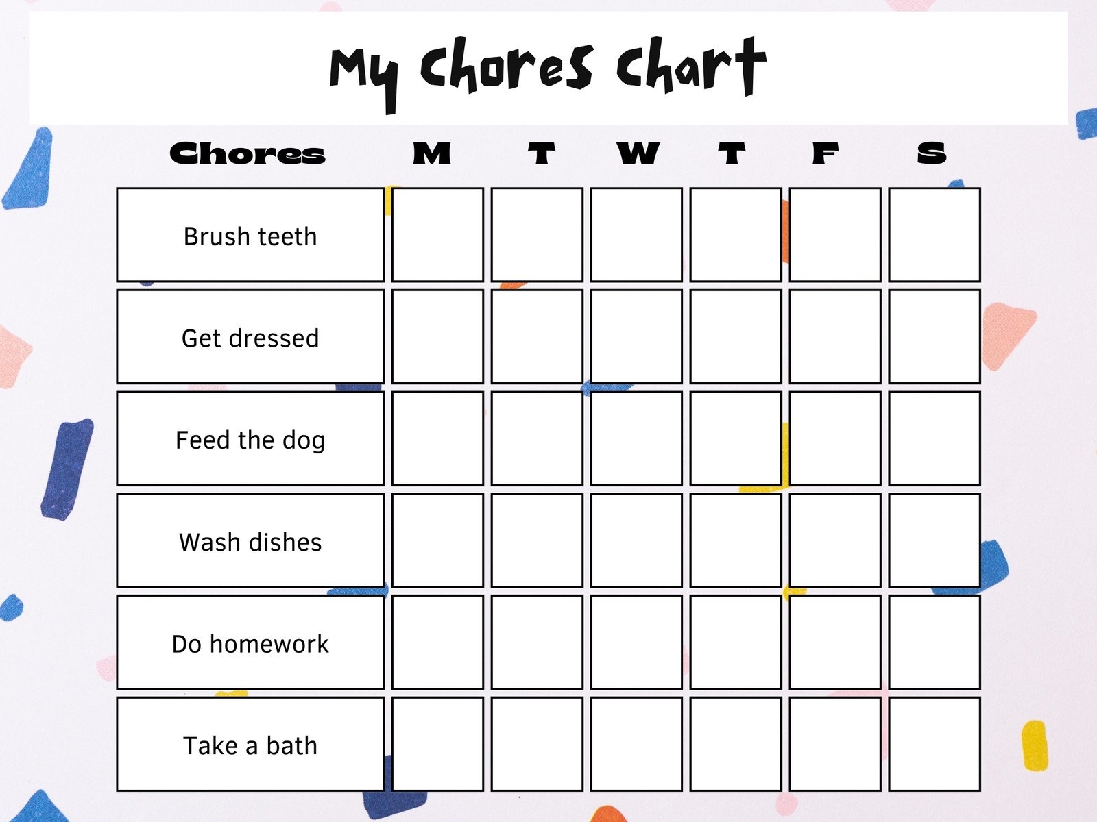 Chore Charts For All Ages Printable