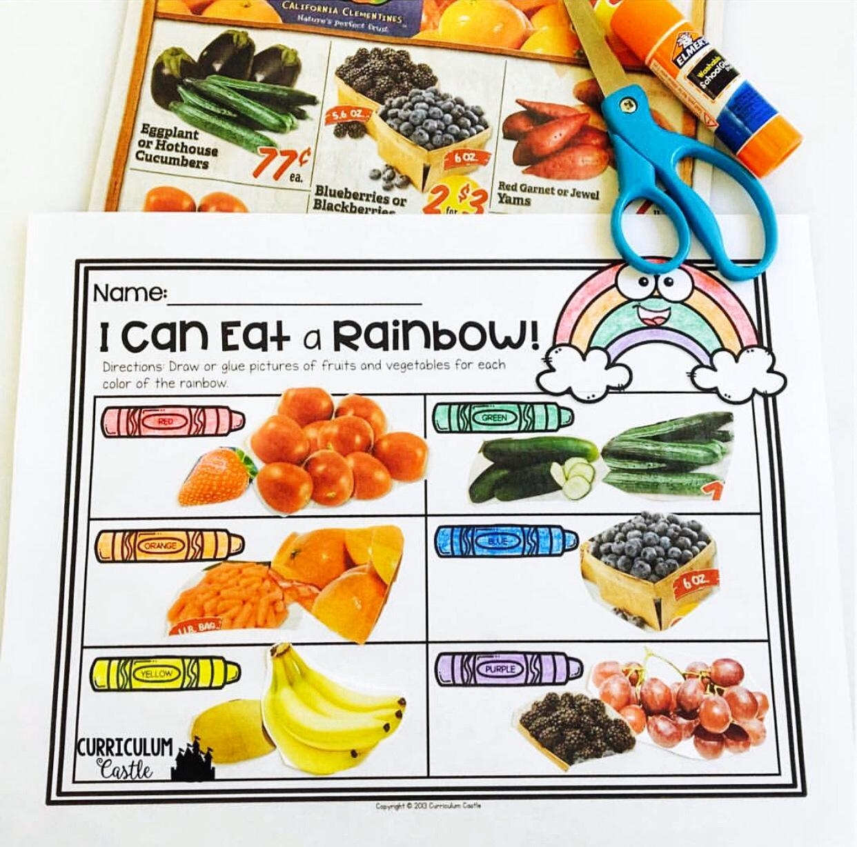 Eat A Rainbow Printable Chart