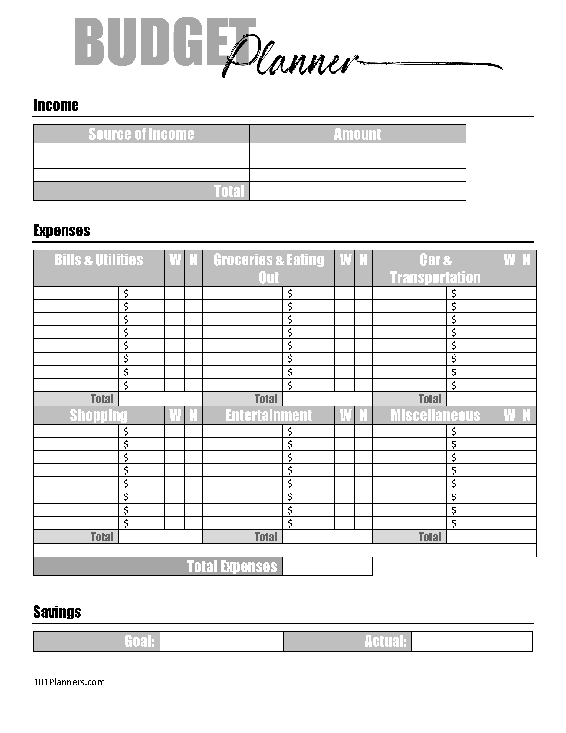 Printable Sums Tracking Chart