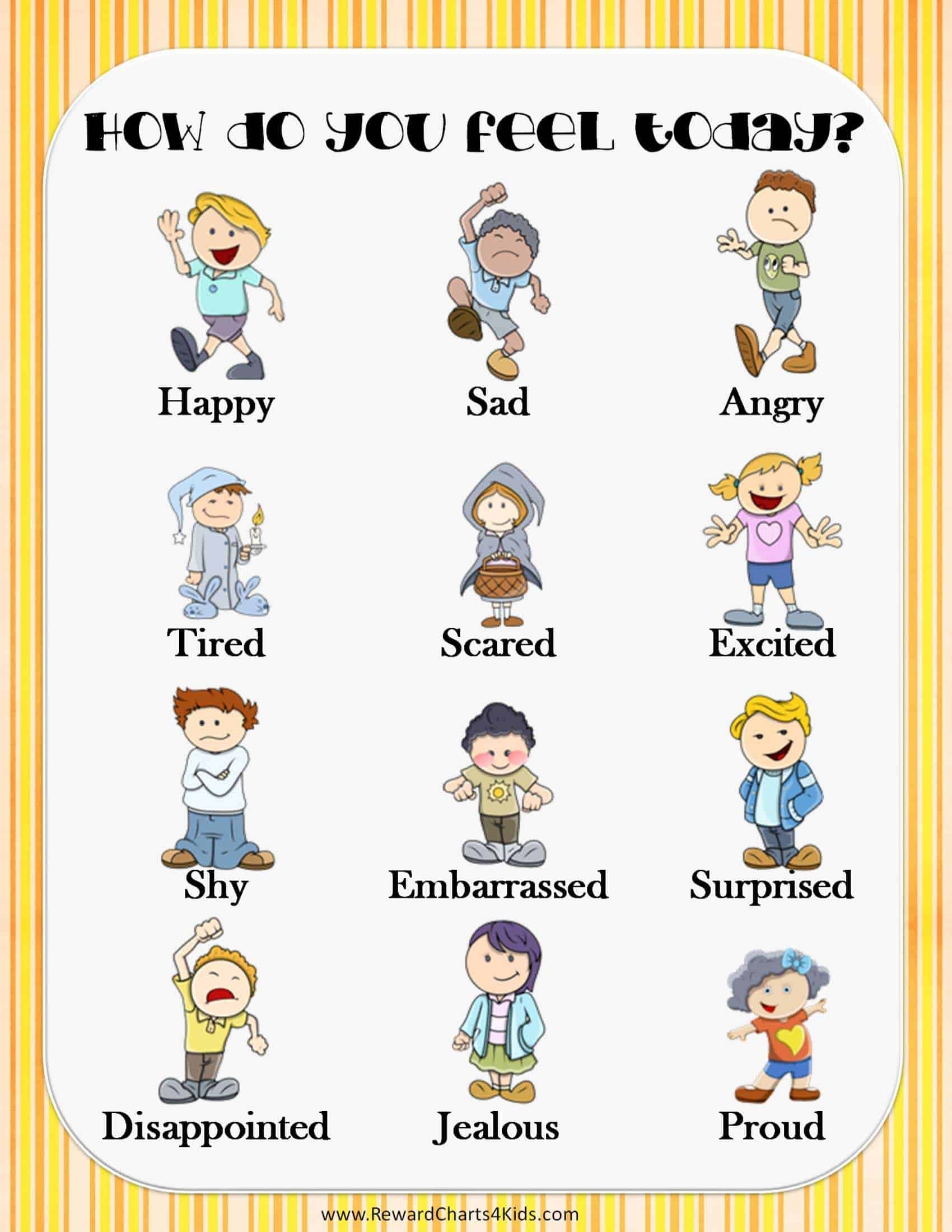Emotion Charts Printable Emotion Charts Printable
