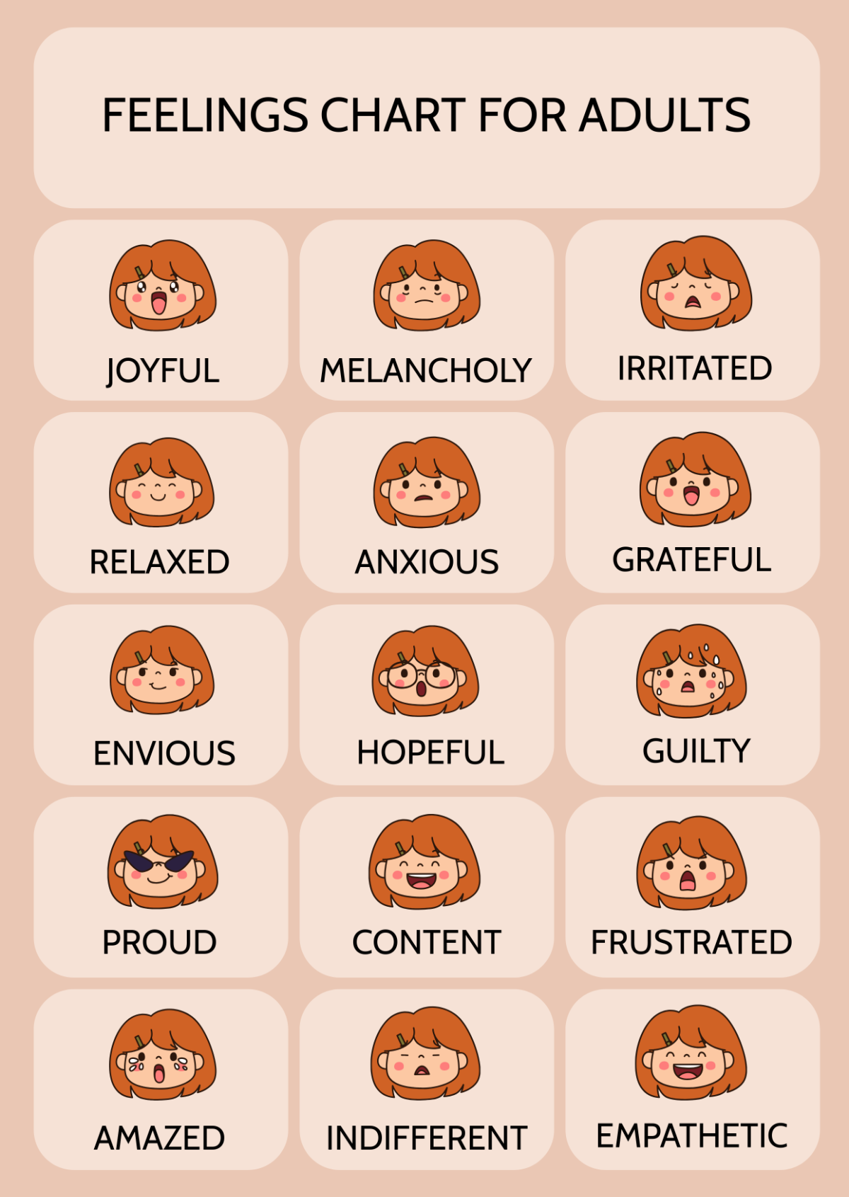 Free Feelings Chart Templates Editable And Printable