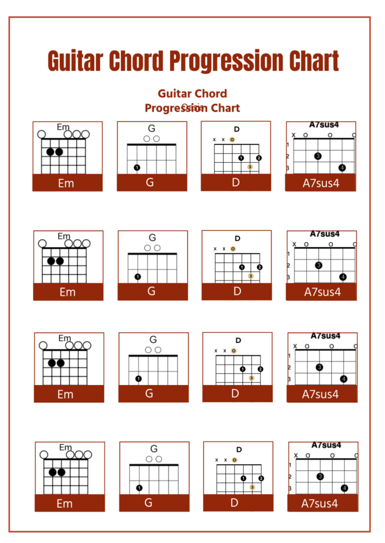 Free Guitar Chord Progression Chart Template To Edit Online