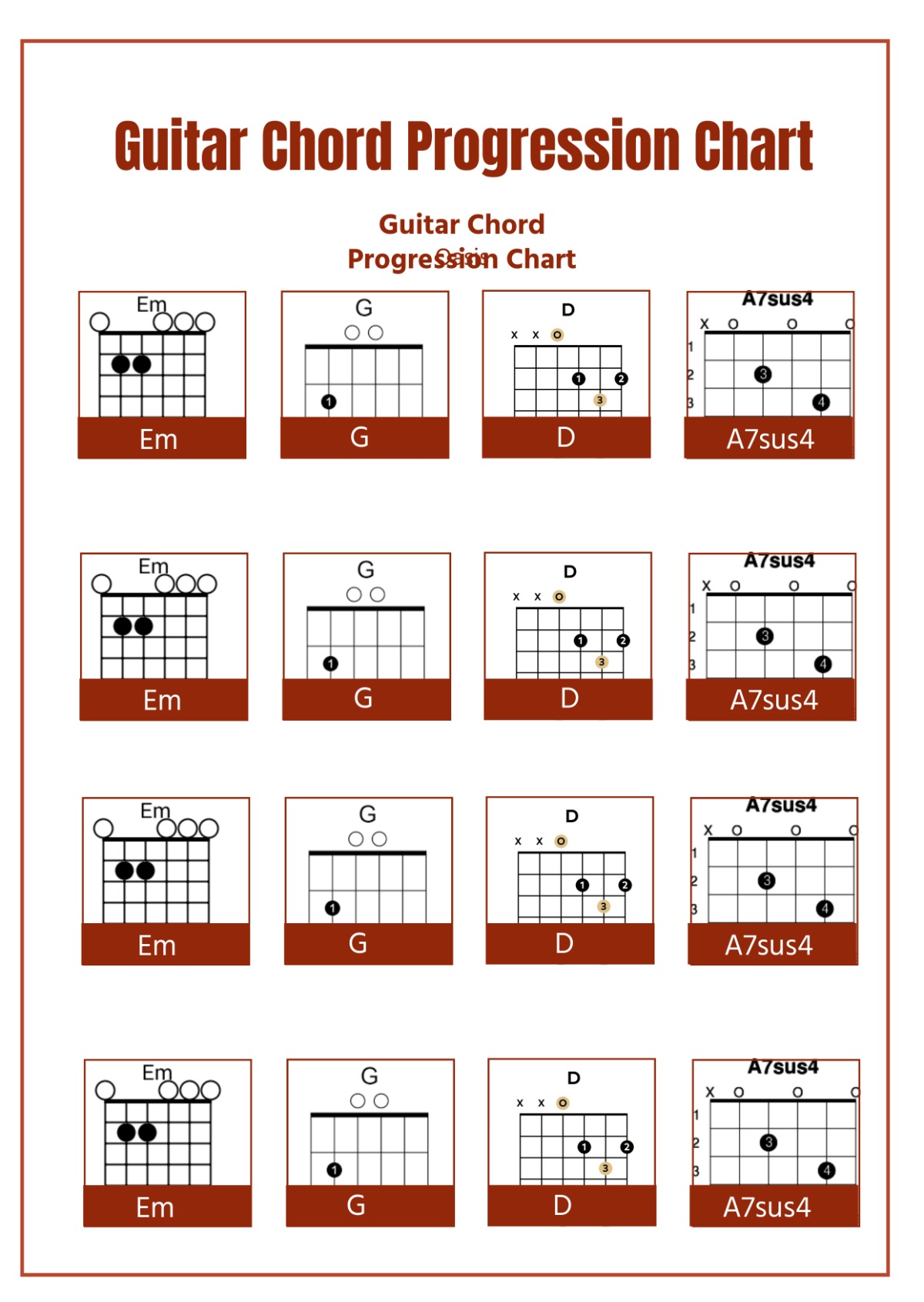 Free Guitar Chord Progression Chart Template To Edit Online Free Guitar Chord Progression Chart Template To Edit Online