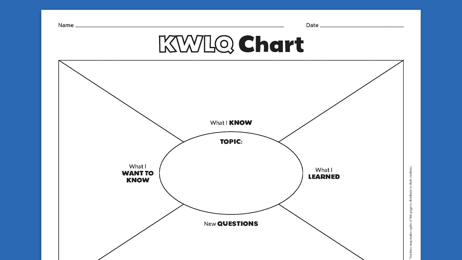 Kwl Chart Printable Pdf