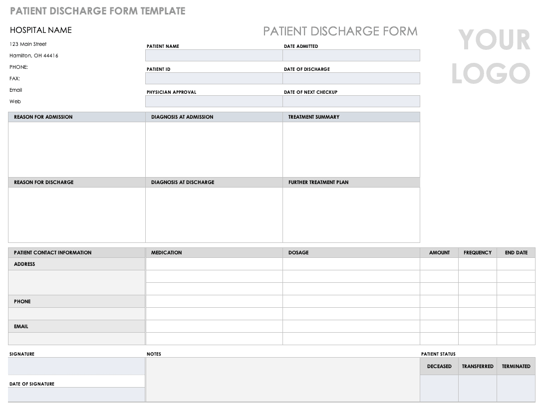 Printable Patient Medical Chart Template
