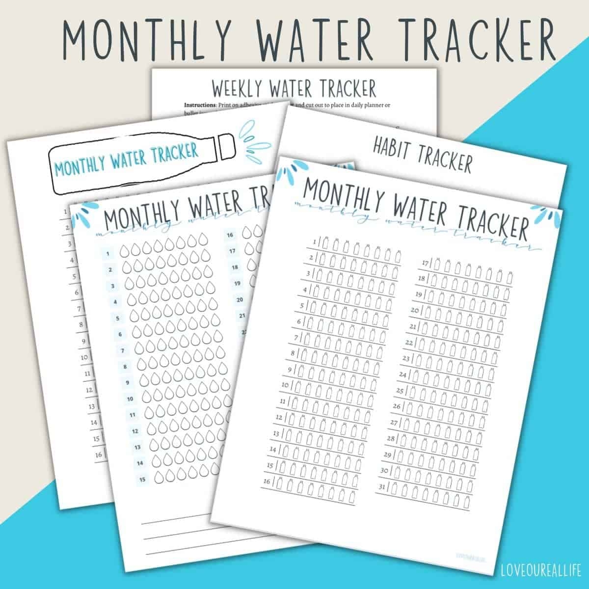 Free Monthly Water Tracker Printable Meet Your Hydration Goals Love Our Real Life