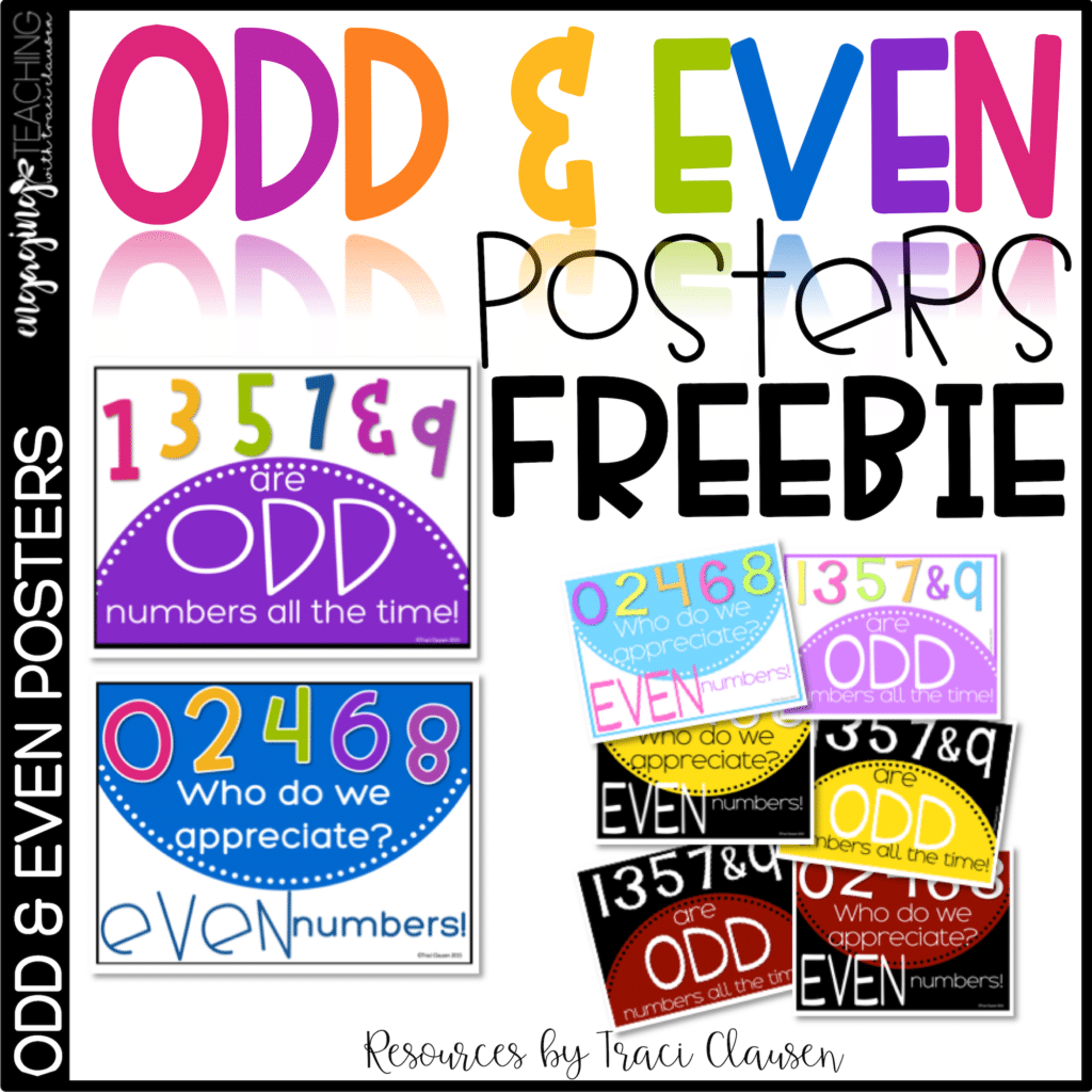 FREE Odd And Even Posters Traci Clausen Engaging Teaching
