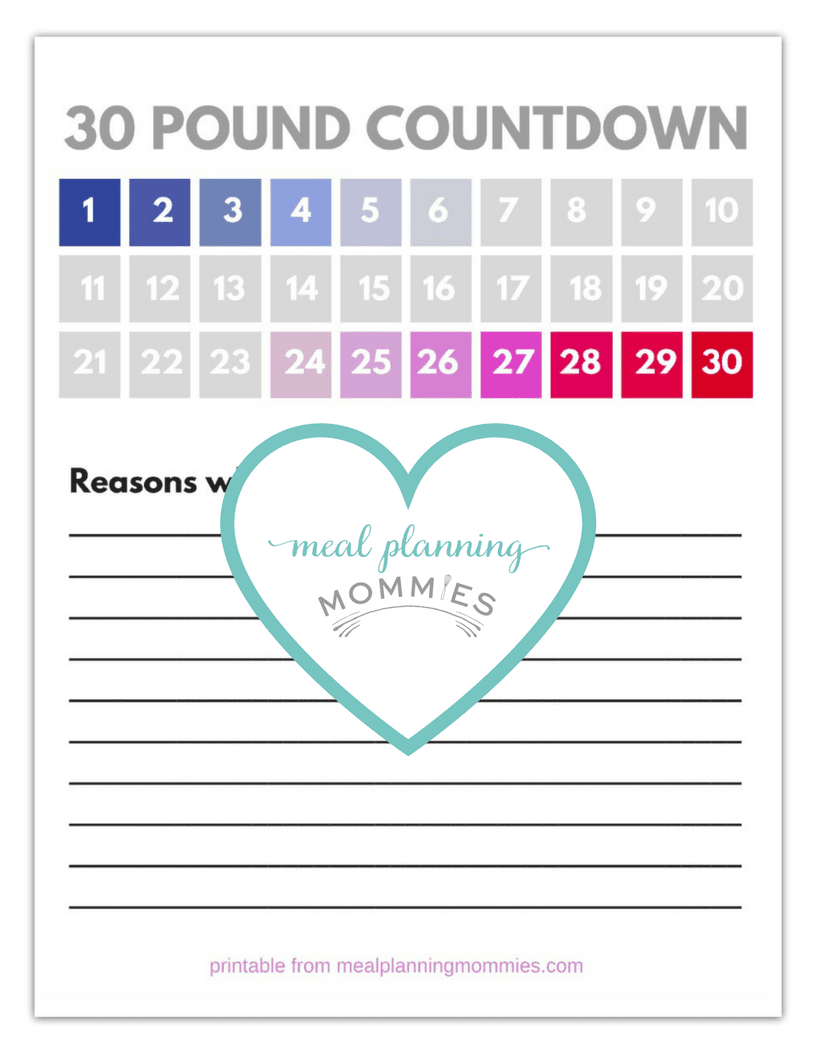 Monthly Weight Loss Tracker Printable