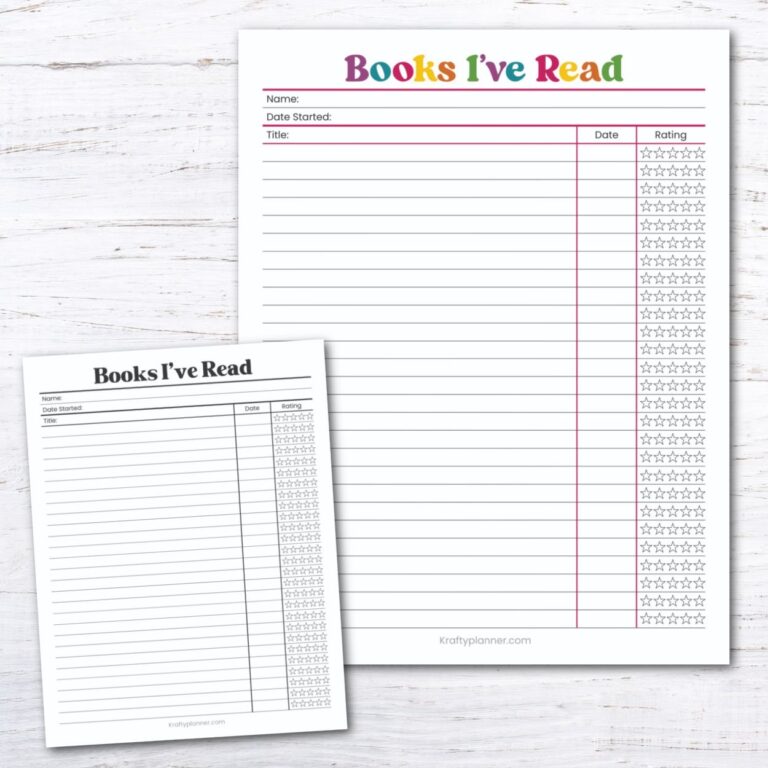 Free Printable Books I ve Read Tracker Krafty Planner