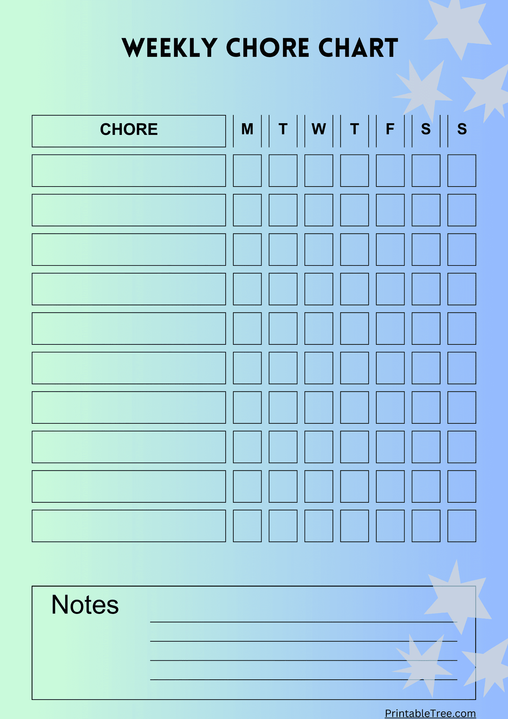 Chores Chart Free Printable