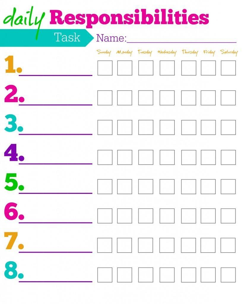 Free Printable Task Charts