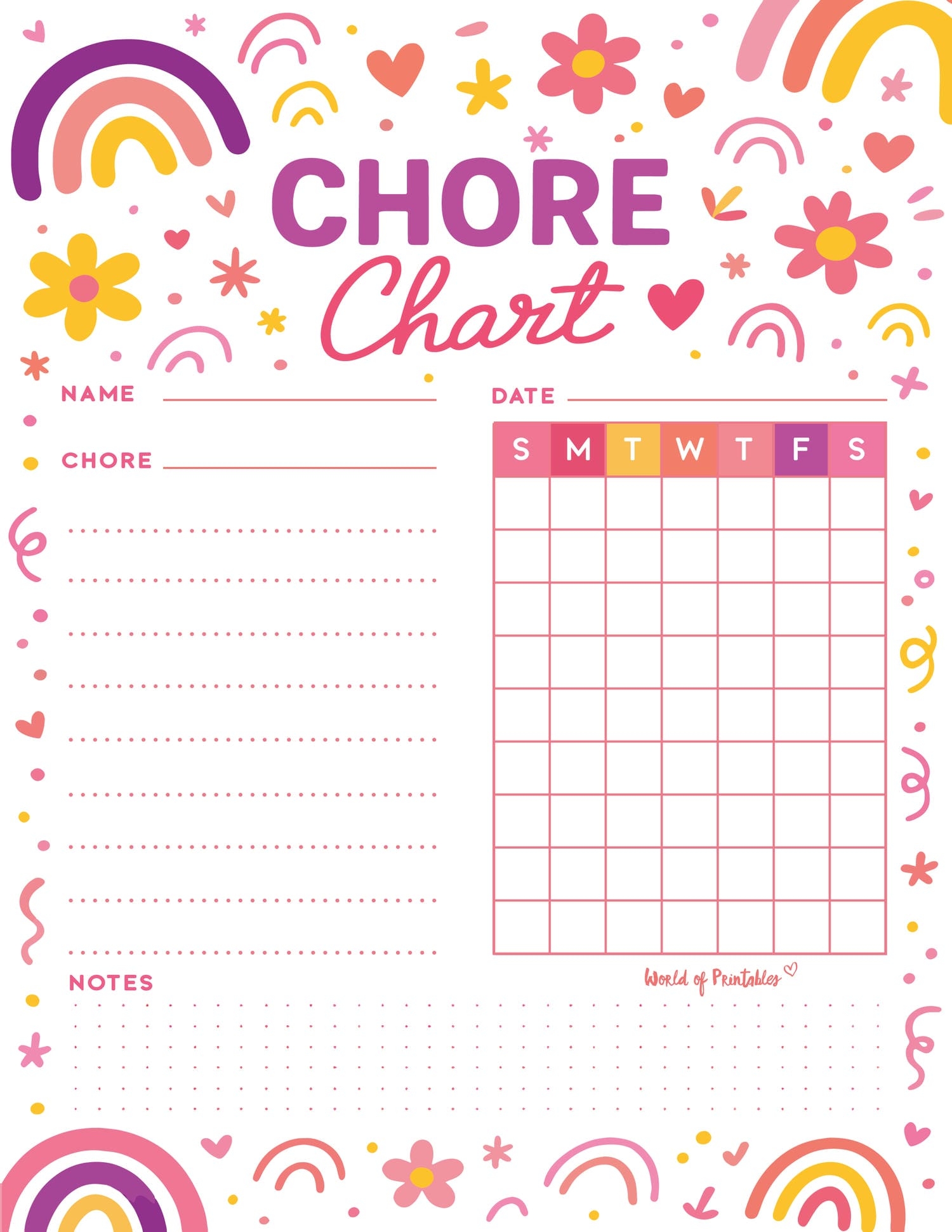 Free Printable Chore Charts For Kids Over 30 Fun Designs World Of Printables Free Printable Chore Charts For Kids Over 30 Fun Designs World Of Printables