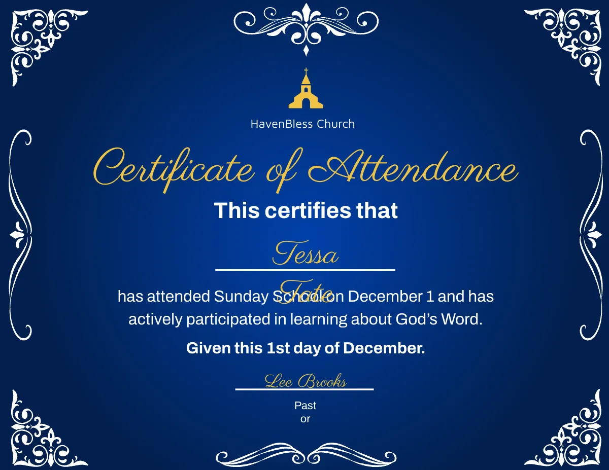 Free Printable Church Certificate Templates To Customize Online