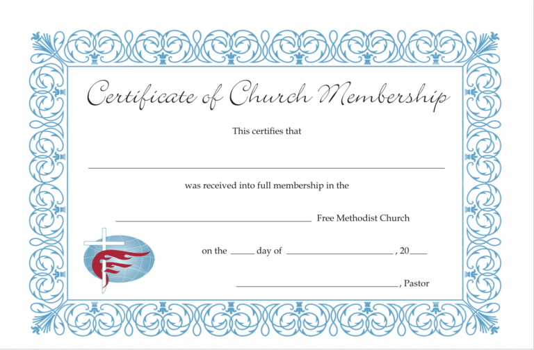 Free Printable Church Membership Certificates Printable Party Favors