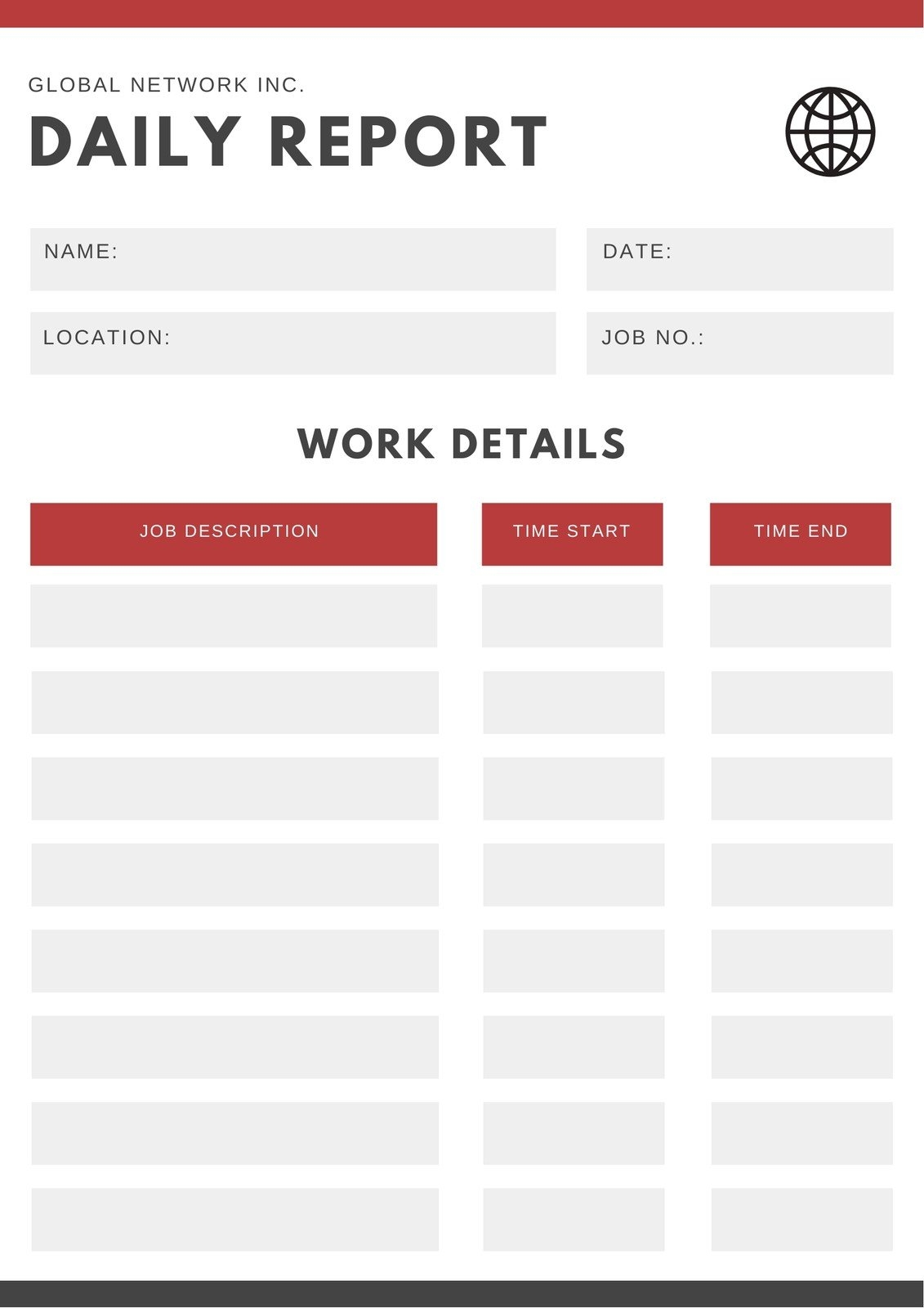 Free Printable Customizable Daily Report Templates Canva