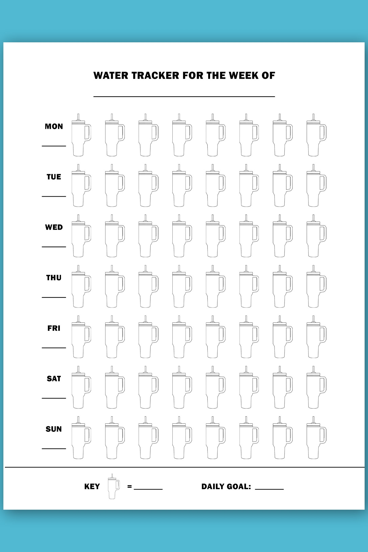 Free Printable Digital Water Tracker Template Set
