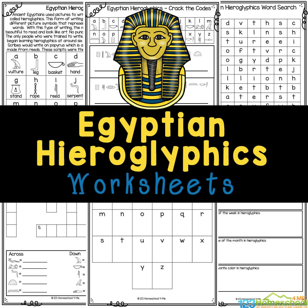 FREE Printable Egyptian Hieroglyphics Alphabet Worksheets