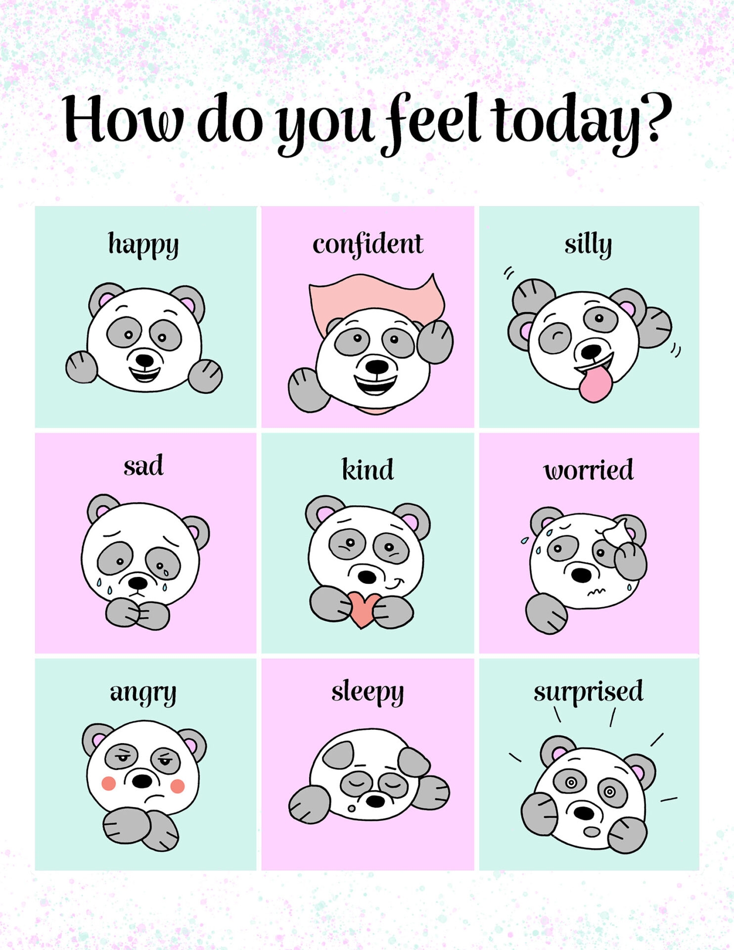 Expressions For Kids Printable Chart