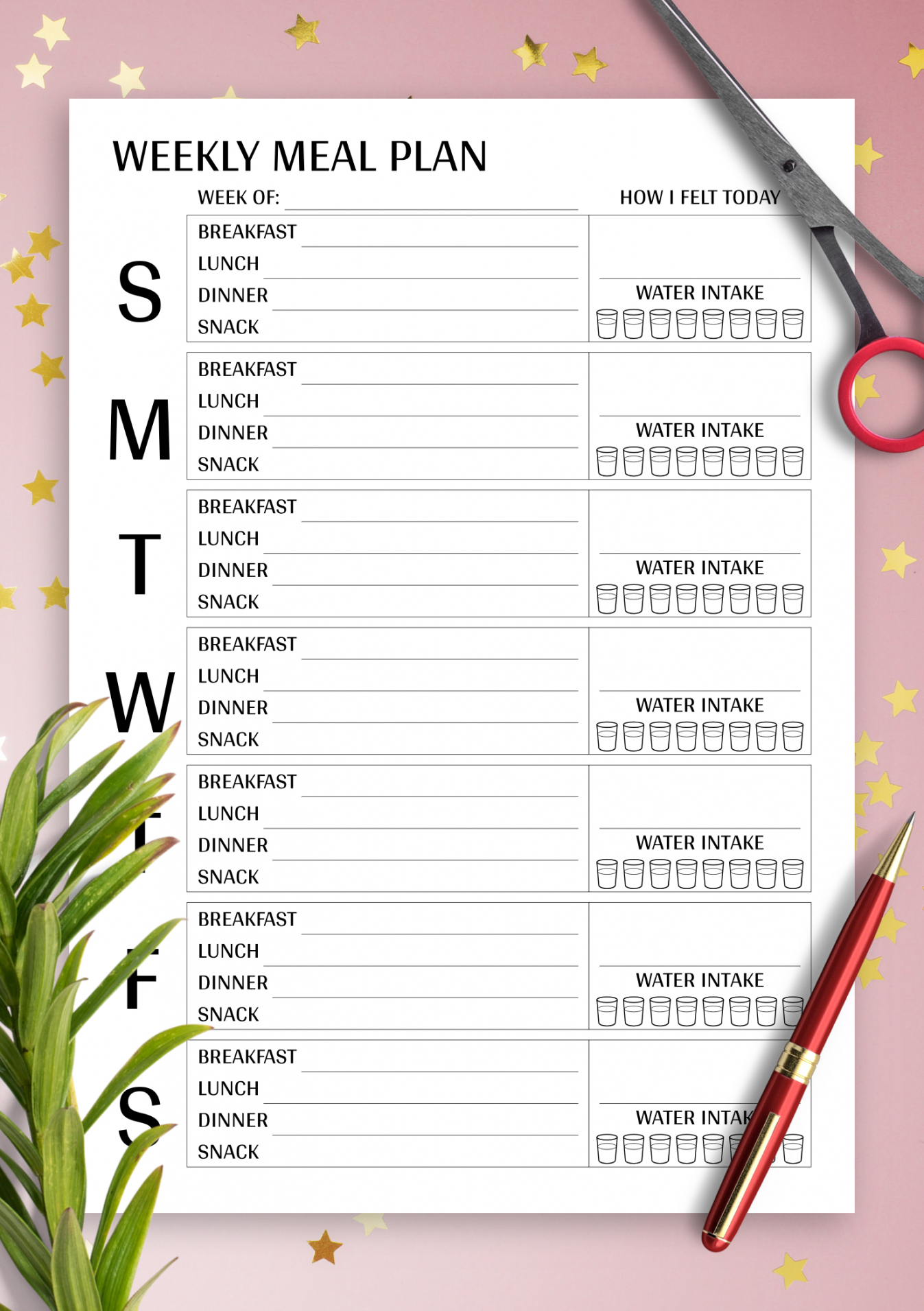 Free Printable Meal Planner With Grocery List Printable Party Favors