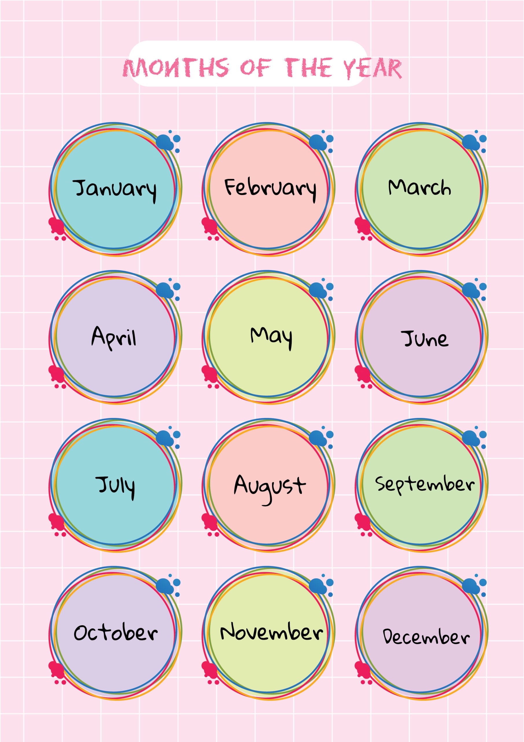 Printable Month Chart For Kids