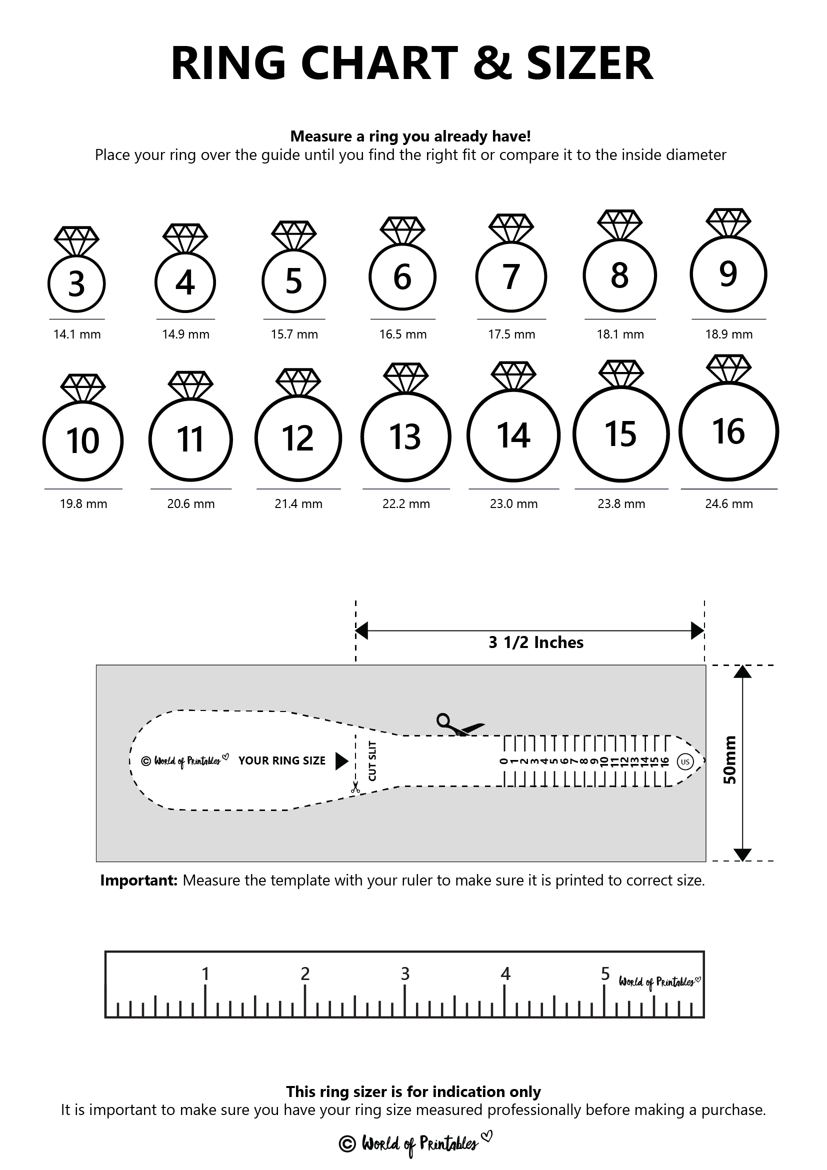 Free Printable Print Off Ring Size Chart Printable Ring Sizer Free Printable Ring Size Template Pdf